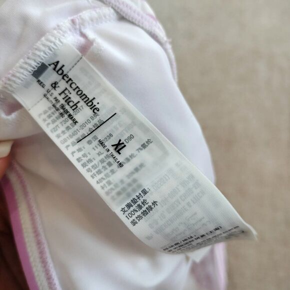 Abercrombie and Fitch Pink and White Striped Bikini Bralette Size XL NWT - Picture 5 of 7
